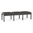 Lesro Industries Wood Waiting Reception 3 Seat Bench Wood Frame in Gray