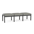 Lesro Industries Wood Waiting Reception 3 Seat Bench Wood Frame in Gray