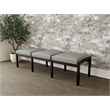 Lesro Industries Wood Waiting Reception 3 Seat Bench Wood Frame in Gray