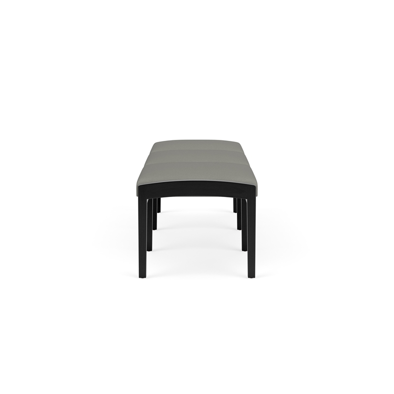 Lesro Industries Wood Waiting Reception 3 Seat Bench Wood Frame in Gray