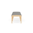 Lesro Industries Wood Waiting Reception 3 Seat Bench Wood Frame in Gray