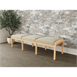 Lesro Industries Wood Waiting Reception 3 Seat Bench Wood Frame in Brown