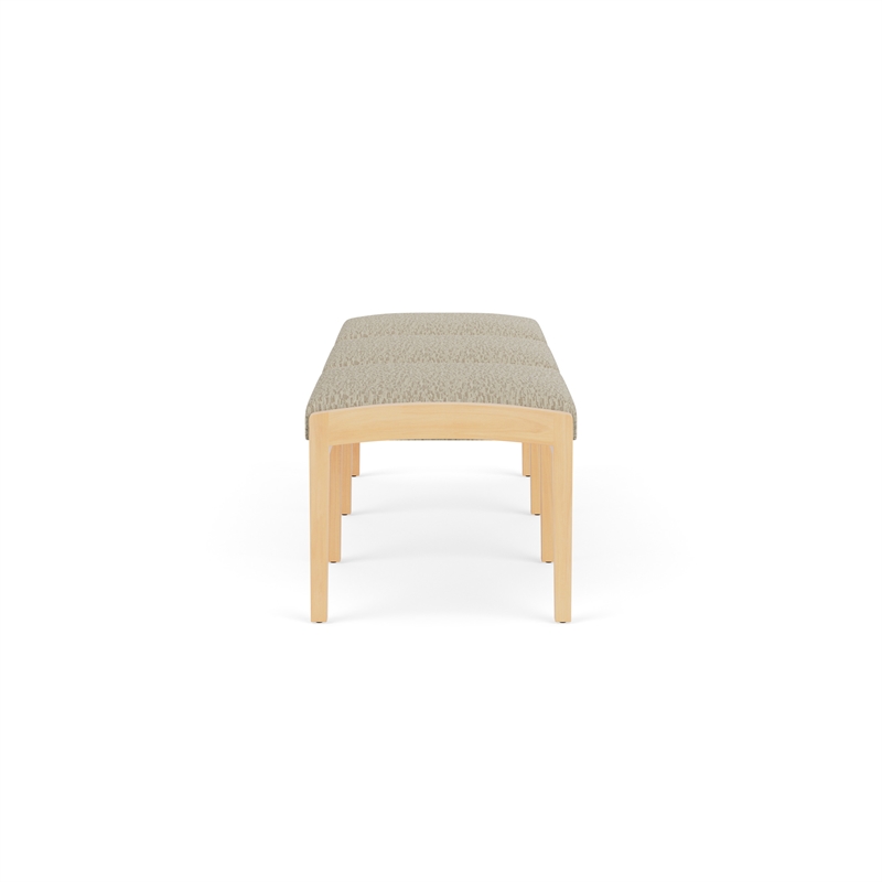Lesro Industries Wood Waiting Reception 3 Seat Bench Wood Frame in Brown