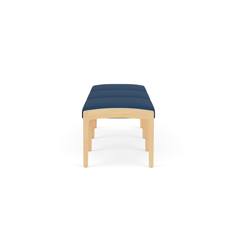 Lesro Industries Wood Waiting Reception 3 Seat Bench Wood Frame in Blue