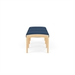 Lesro Industries Wood Waiting Reception 3 Seat Bench Wood Frame in Blue