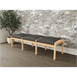 Lesro Industries Wood Waiting Reception 3 Seat Bench Wood Frame in Gray