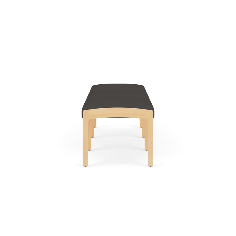 Lesro Industries Wood Waiting Reception 3 Seat Bench Wood Frame in Gray