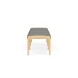 Lesro Industries Wood Waiting Reception 3 Seat Bench Wood Frame in Gray