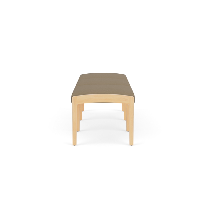Lesro Industries Wood Waiting Reception 3 Seat Bench Wood Frame in Brown