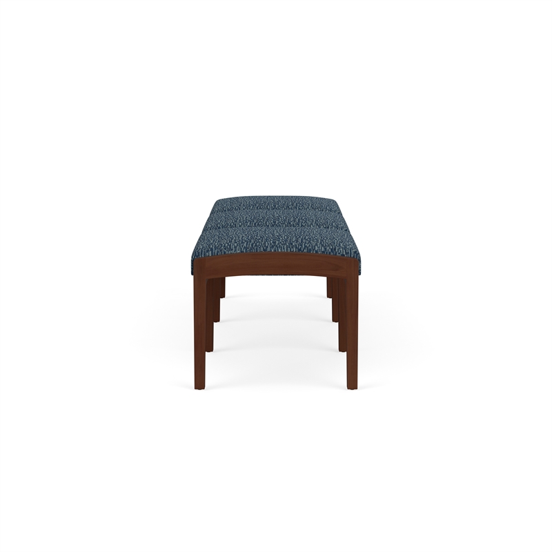 Lesro Industries Wood Waiting Reception 3 Seat Bench Wood Frame in Blue
