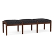 Lesro Industries Wood Waiting Reception 3 Seat Bench Wood Frame in Black