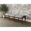 Lesro Industries Wood Waiting Reception 3 Seat Bench Wood Frame in Gray