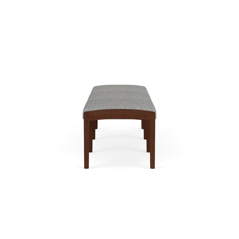 Lesro Industries Wood Waiting Reception 3 Seat Bench Wood Frame in Gray