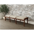 Lesro Industries Wood Waiting Reception 3 Seat Bench Wood Frame in Brown