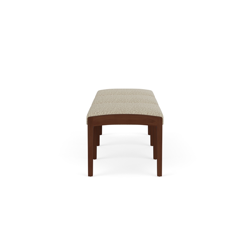 Lesro Industries Wood Waiting Reception 3 Seat Bench Wood Frame in Brown