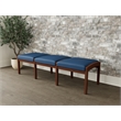 Lesro Industries Wood Waiting Reception 3 Seat Bench Wood Frame in Blue