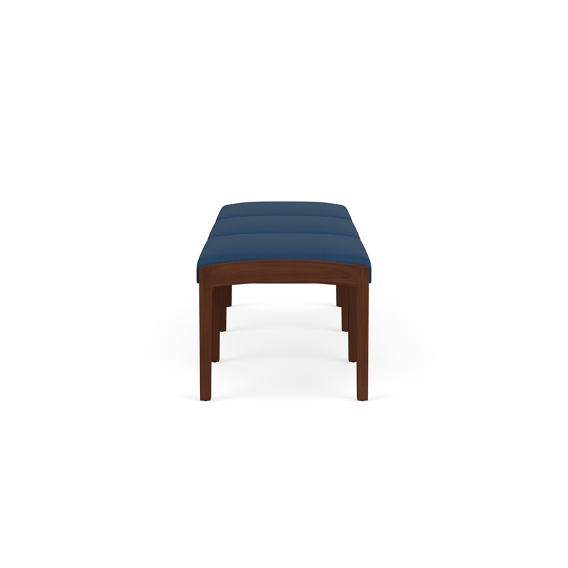 Lesro Industries Wood Waiting Reception 3 Seat Bench Wood Frame in Blue
