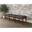 Lesro Industries Wood Waiting Reception 3 Seat Bench Wood Frame in Gray