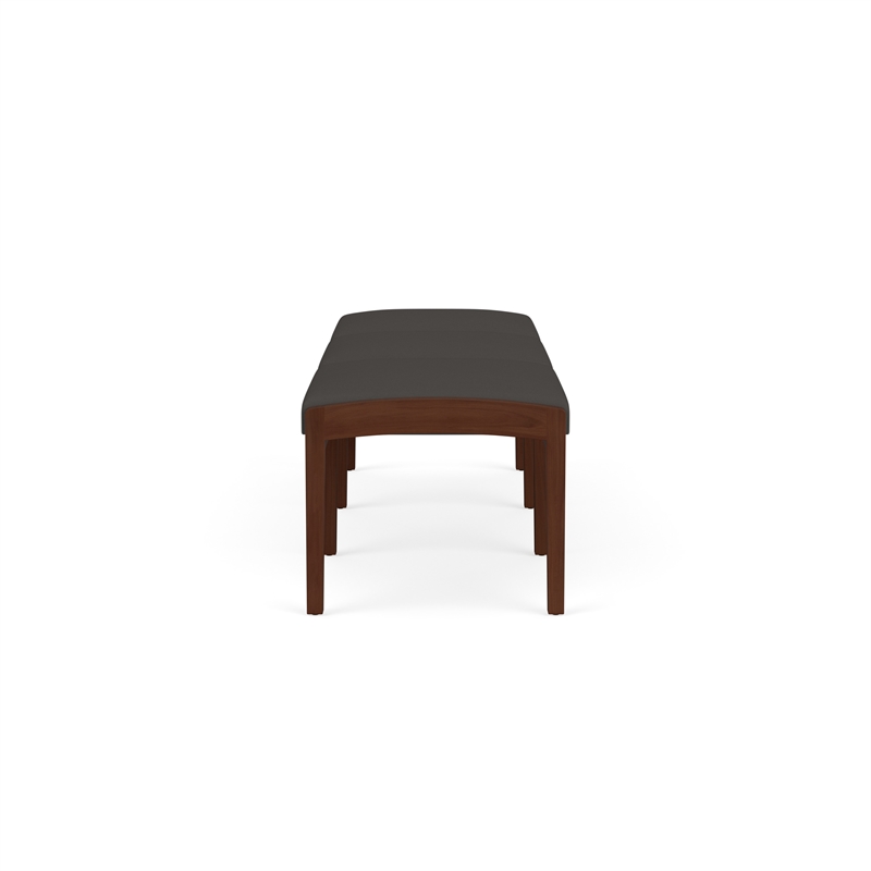Lesro Industries Wood Waiting Reception 3 Seat Bench Wood Frame in Gray