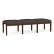Lesro Industries Wood Waiting Reception 3 Seat Bench Wood Frame in Gray