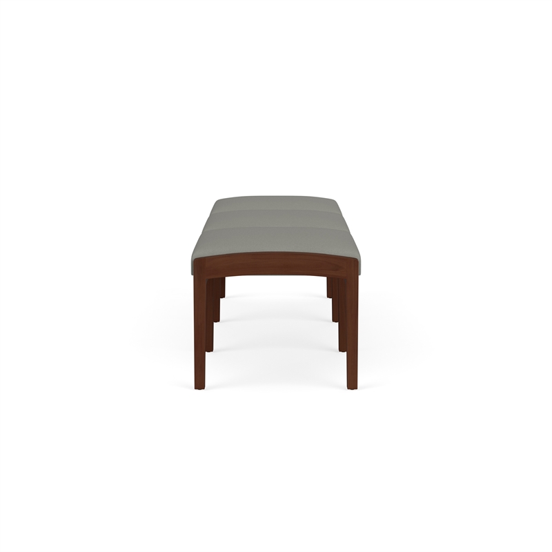 Lesro Industries Wood Waiting Reception 3 Seat Bench Wood Frame in Gray