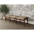 Lesro Industries Wood Waiting Reception 3 Seat Bench Wood Frame in Brown
