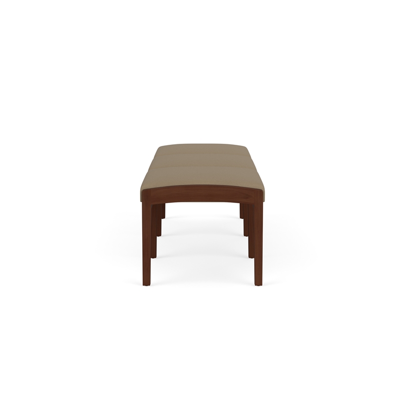 Lesro Industries Wood Waiting Reception 3 Seat Bench Wood Frame in Brown