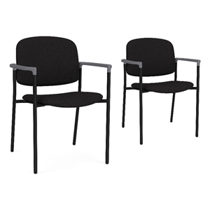 Lesro Vancouver Upholstered Reception Chair in Black (Set of 2)