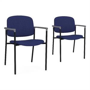 Lesro Vancouver Upholstered Reception Chair in Blue (Set of 2)