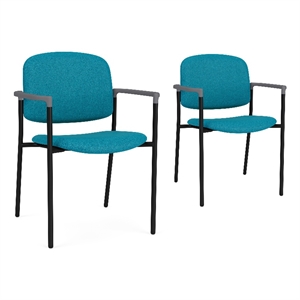 Lesro Vancouver Upholstered Reception Chair in Teal (Set of 2)