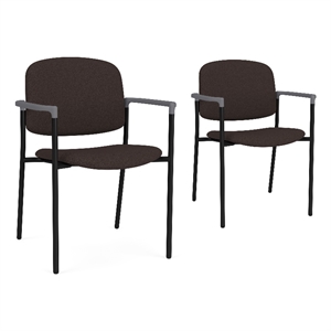 Lesro Vancouver Upholstered Reception Chair in Brown (Set of 2)