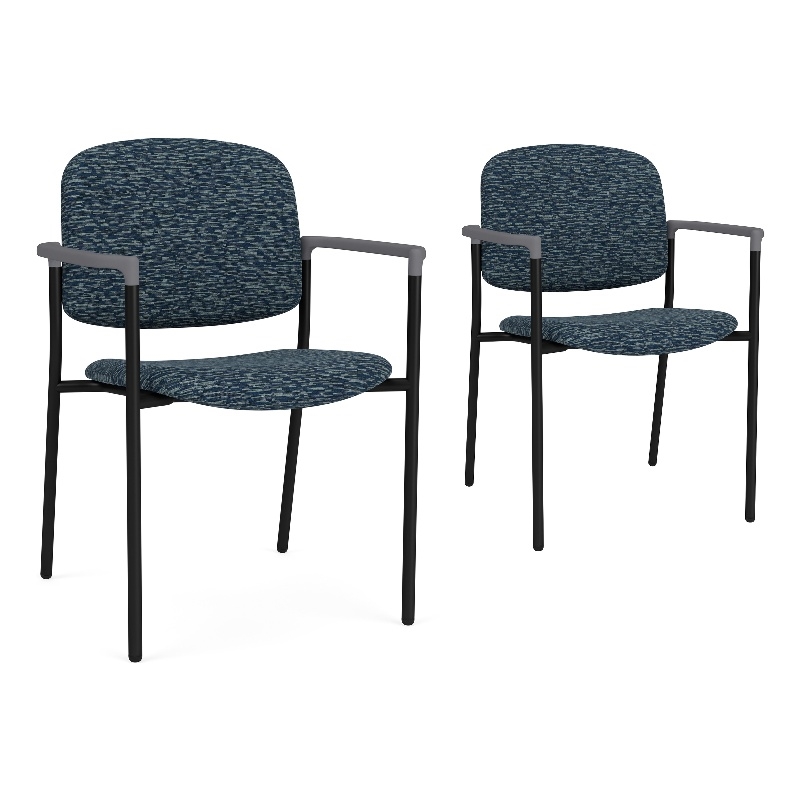 Lesro Vancouver Upholstered Reception Chair in Blue (Set of 2)
