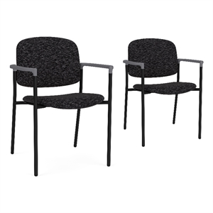 Lesro Vancouver Upholstered Reception Chair in Black (Set of 2)