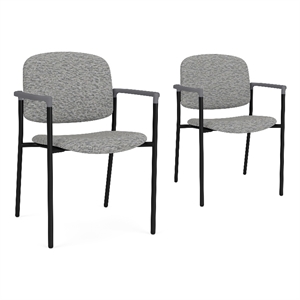 Lesro Vancouver Upholstered Reception Chair in Gray (Set of 2)