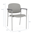 Lesro Vancouver Upholstered Reception Chair with Caster in Gray (Set of 2)