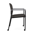 Lesro Vancouver Upholstered Reception Chair with Caster in Gray (Set of 2)