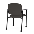 Lesro Vancouver Upholstered Reception Chair with Caster in Gray (Set of 2)