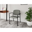Lesro Vancouver Upholstered Reception Chair with Casters in Gray (Set of 2)
