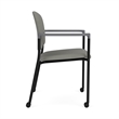 Lesro Vancouver Upholstered Reception Chair with Casters in Gray (Set of 2)