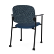 Lesro Vancouver Upholstered Reception Chair with Casters in Blue (Set of 2)