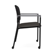 Lesro Vancouver Upholstered Reception Chair with Caster in Gray (Set of 2)