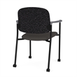 Lesro Vancouver Upholstered Reception Chair with Caster in Gray (Set of 2)