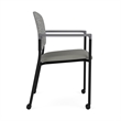 Lesro Vancouver Upholstered Reception Chair with Casters in Gray (Set of 2)