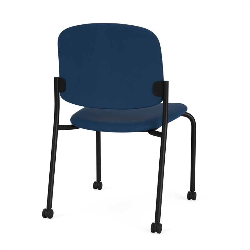 Lesro Vancouver Armless Reception Chair with Casters in Blue (Set of 2)