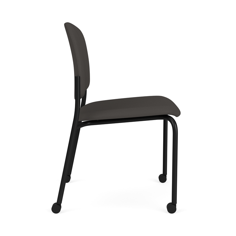 Lesro Vancouver Armless Reception Chair with Caster in Dark Gray (Set of 2)