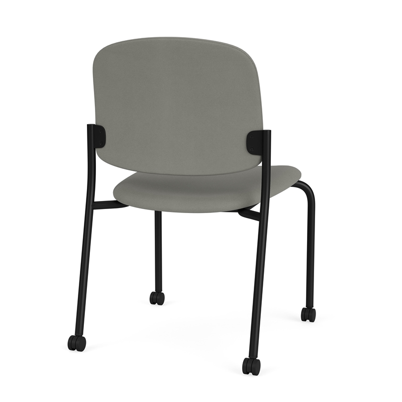 Lesro Vancouver Armless Reception Chair with Casters in Gray (Set of 2)