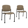 Lesro Vancouver Armless Reception Chair with Casters in Brown (Set of 2)