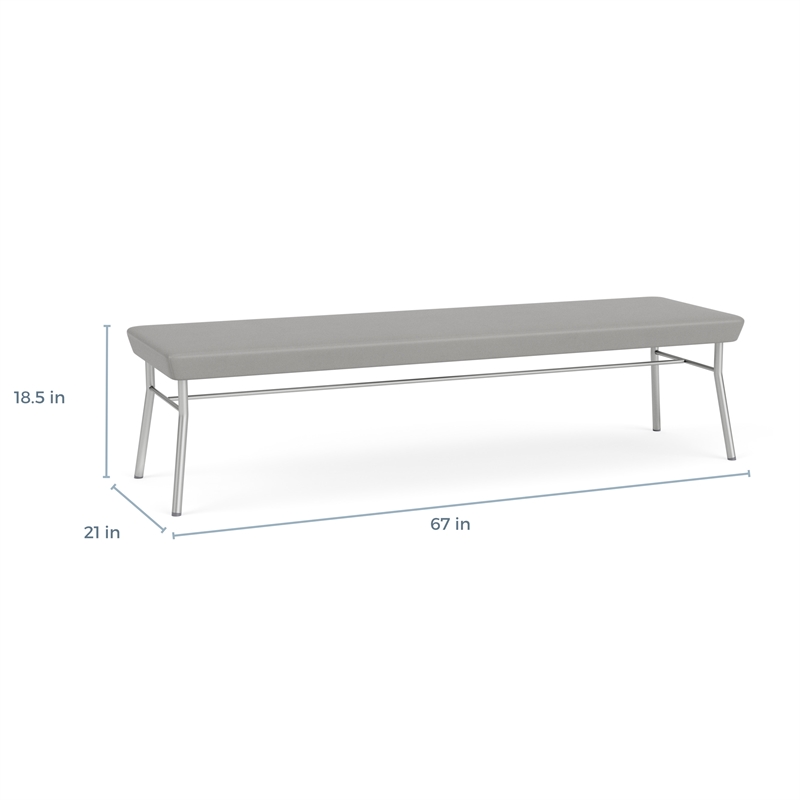 Lesro Vancouver Upholstered Reception 3 Seat Bench in Brown