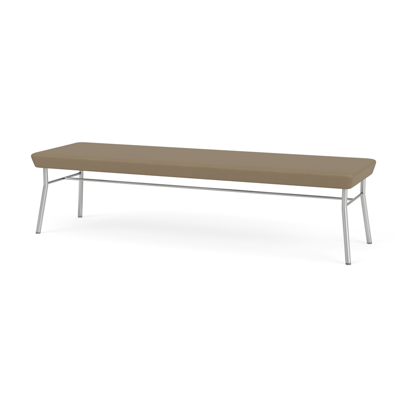 Lesro Vancouver Upholstered Reception 3 Seat Bench in Brown