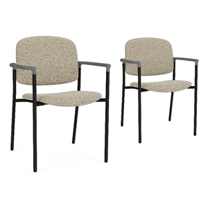Lesro Vancouver Upholstered Reception Chair in Beige (Set of 2)